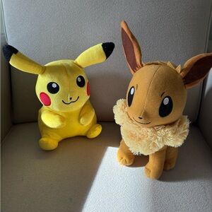 Pikachu and Eevee Plush Toys